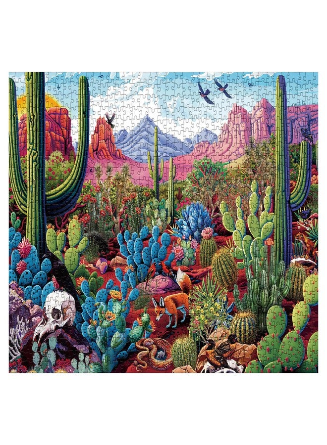 BBOLDIN Desert Cactus Oasis Puzzles for Adults 1000 Pieces Nature, Beautiful Plant Landscape Art Jigsaw Puzzles, Bird Flower Animal Painting Puzzle As Home Decor - Image 2
